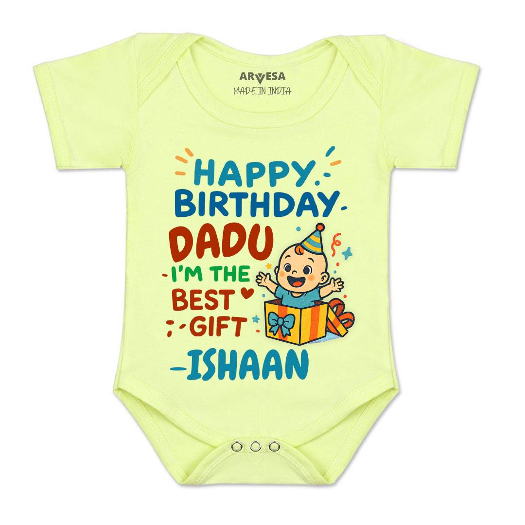 Arvesa Happy Birthday Dadu Baby Boy & Girl Dress