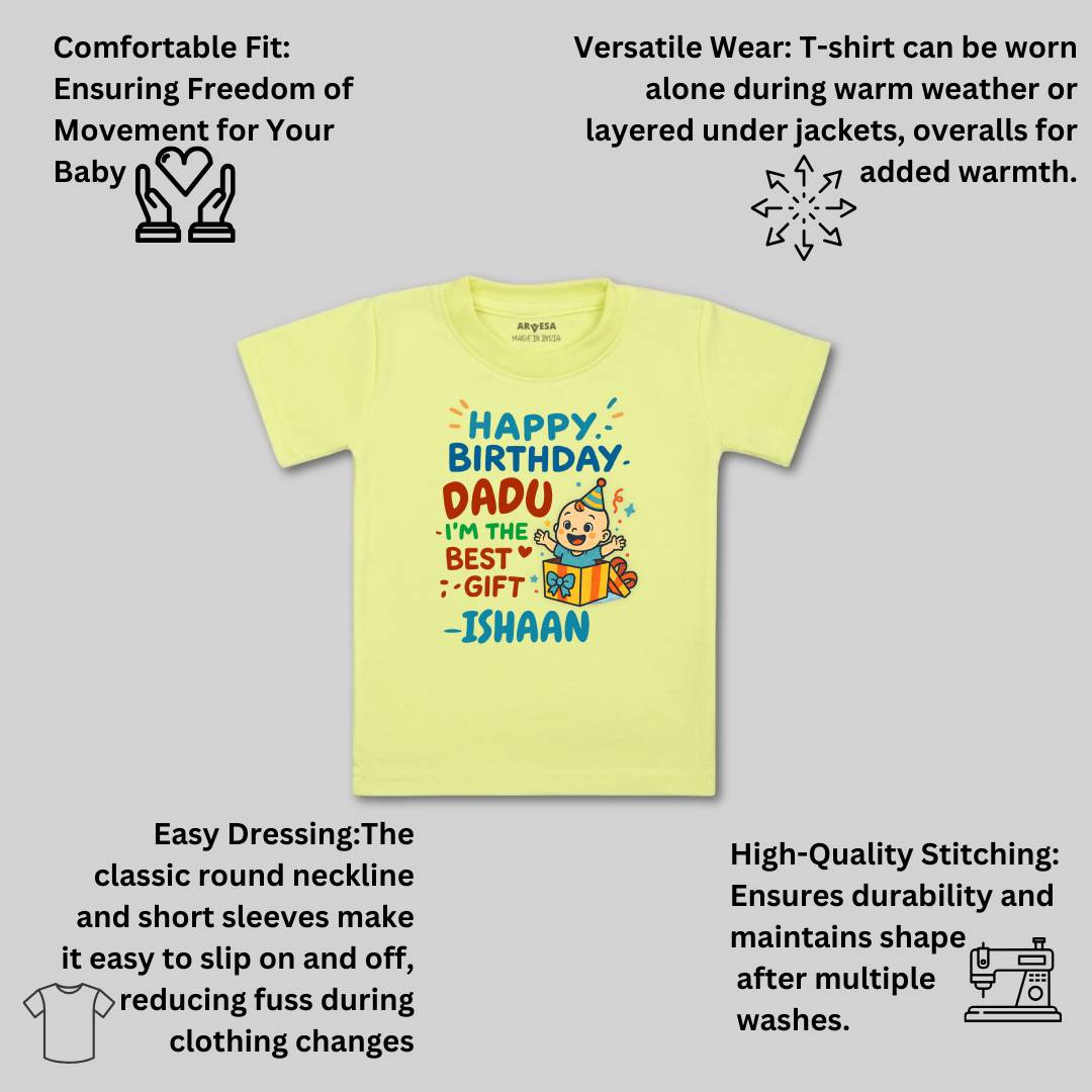 Arvesa Happy Birthday Dadu Baby Boy & Girl Dress