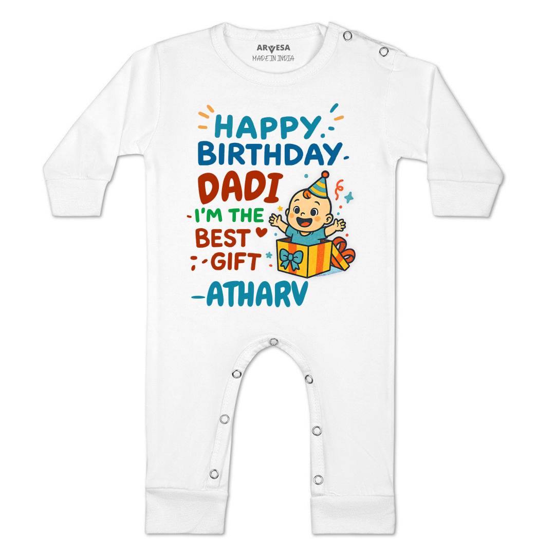 Arvesa Happy Birthday Dadi Baby Boy & Girl Dress