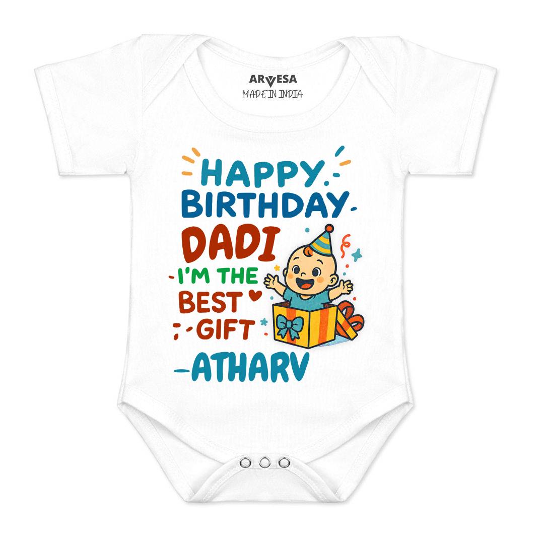 Arvesa Happy Birthday Dadi Baby Boy & Girl Dress