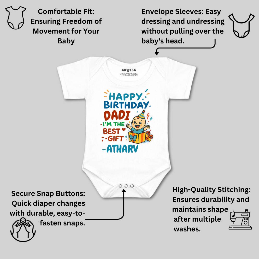 Arvesa Happy Birthday Dadi Baby Boy & Girl Dress