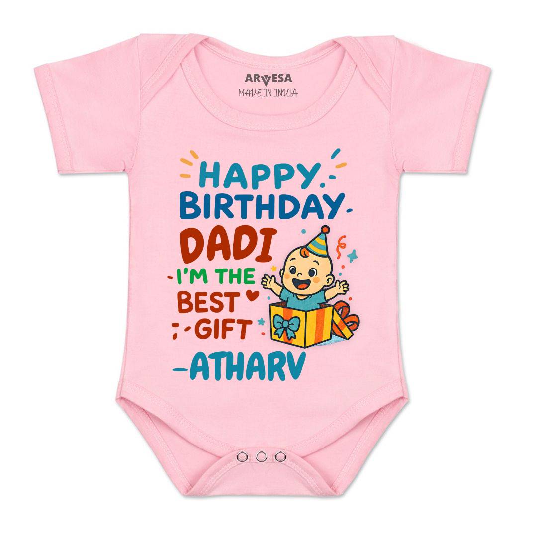 Arvesa Happy Birthday Dadi Baby Boy & Girl Dress