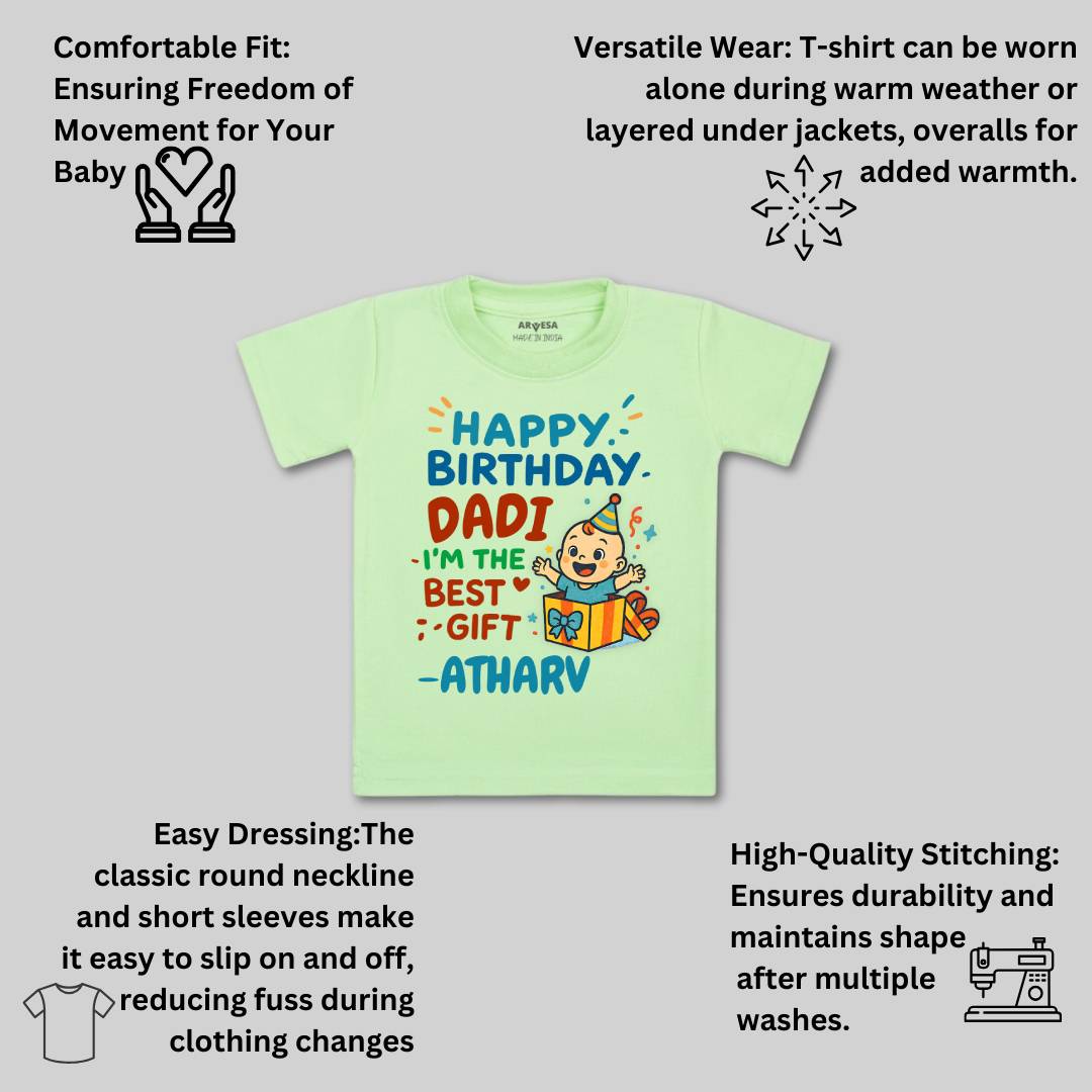 Arvesa Happy Birthday Dadi Baby Boy & Girl Dress