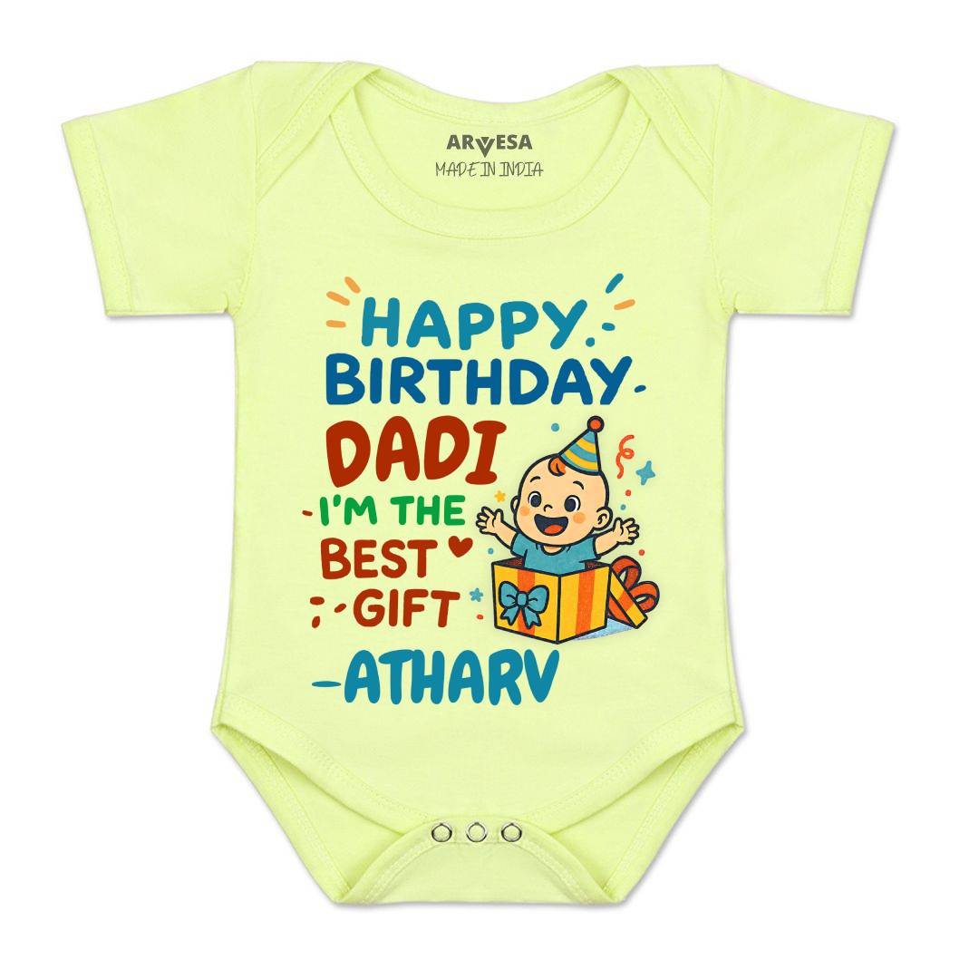 Arvesa Happy Birthday Dadi Baby Boy & Girl Dress