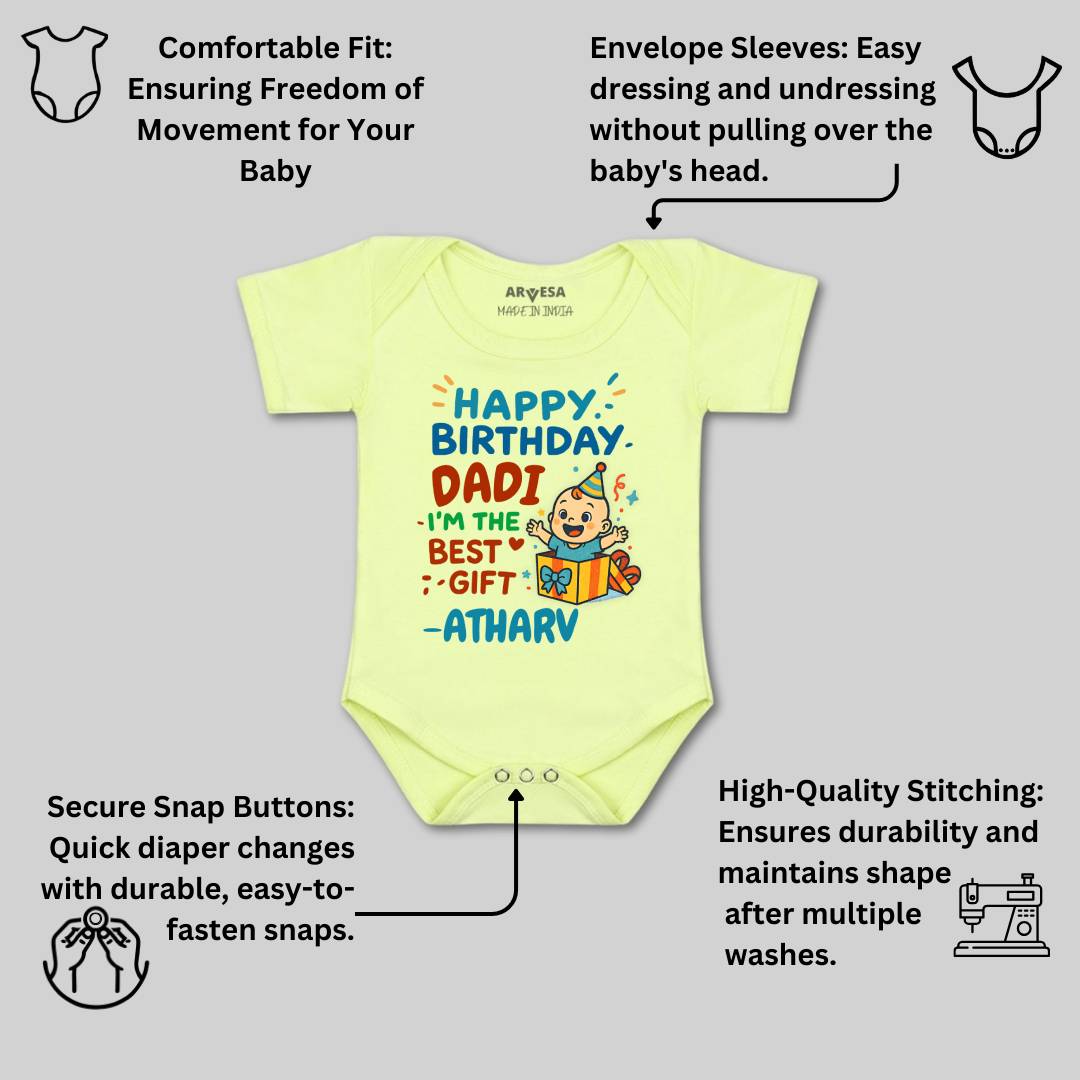 Arvesa Happy Birthday Dadi Baby Boy & Girl Dress