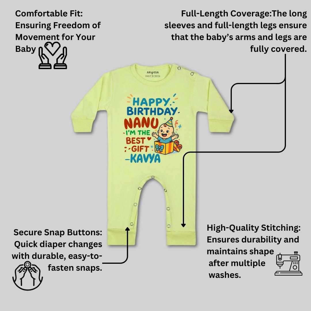 Arvesa Happy Birthday Nanu Baby Boy & Girl Dress