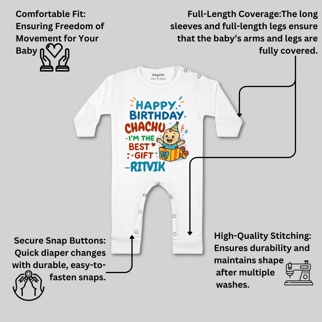 Arvesa Happy Birthday Chachu Baby Boy & Girl Dress