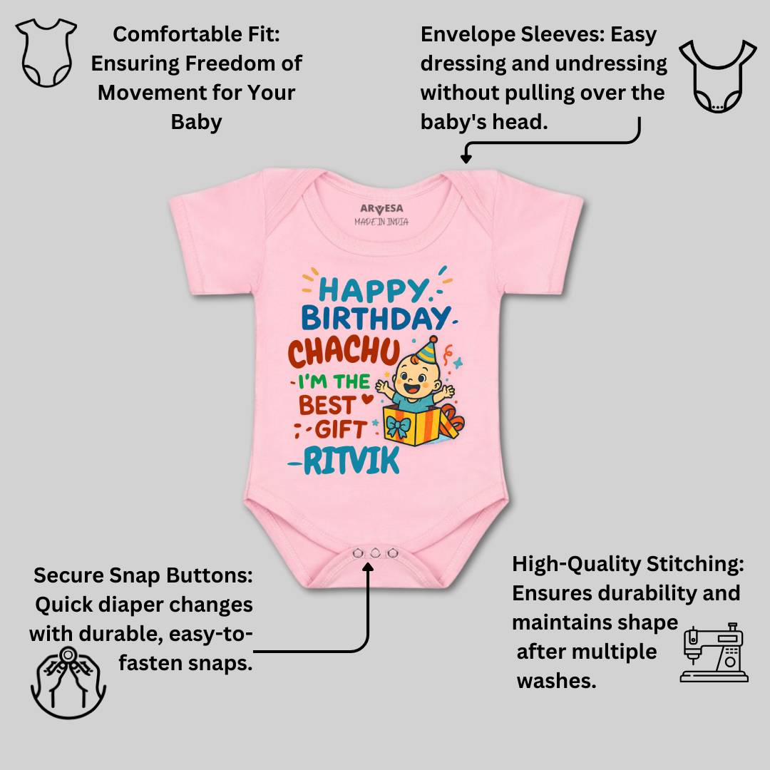 Arvesa Happy Birthday Chachu Baby Boy & Girl Dress
