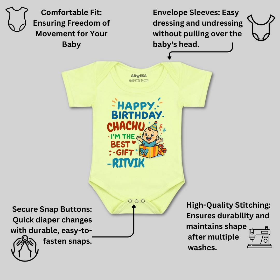 Arvesa Happy Birthday Chachu Baby Boy & Girl Dress