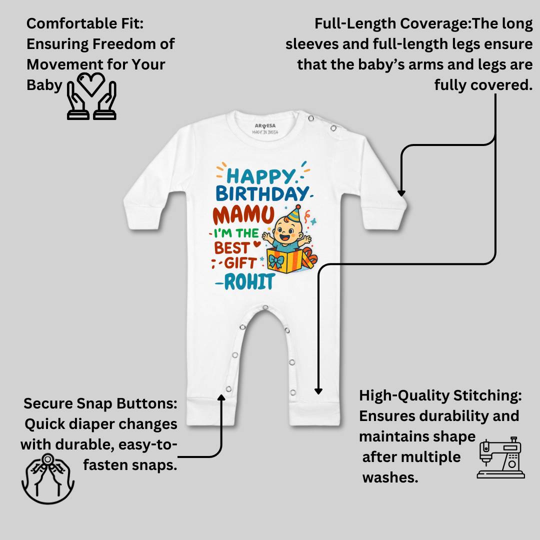 Arvesa Happy Birthday Mamu Baby Boy & Girl Dress