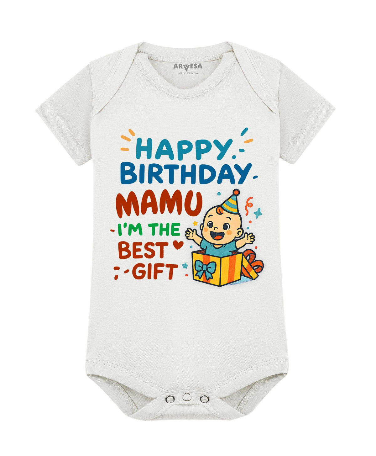 ARVESA Happy Birthday Mamu Family Birthday - Romper