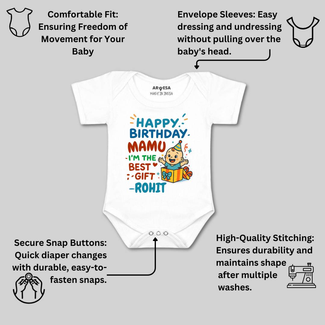 Arvesa Happy Birthday Mamu Baby Boy & Girl Dress
