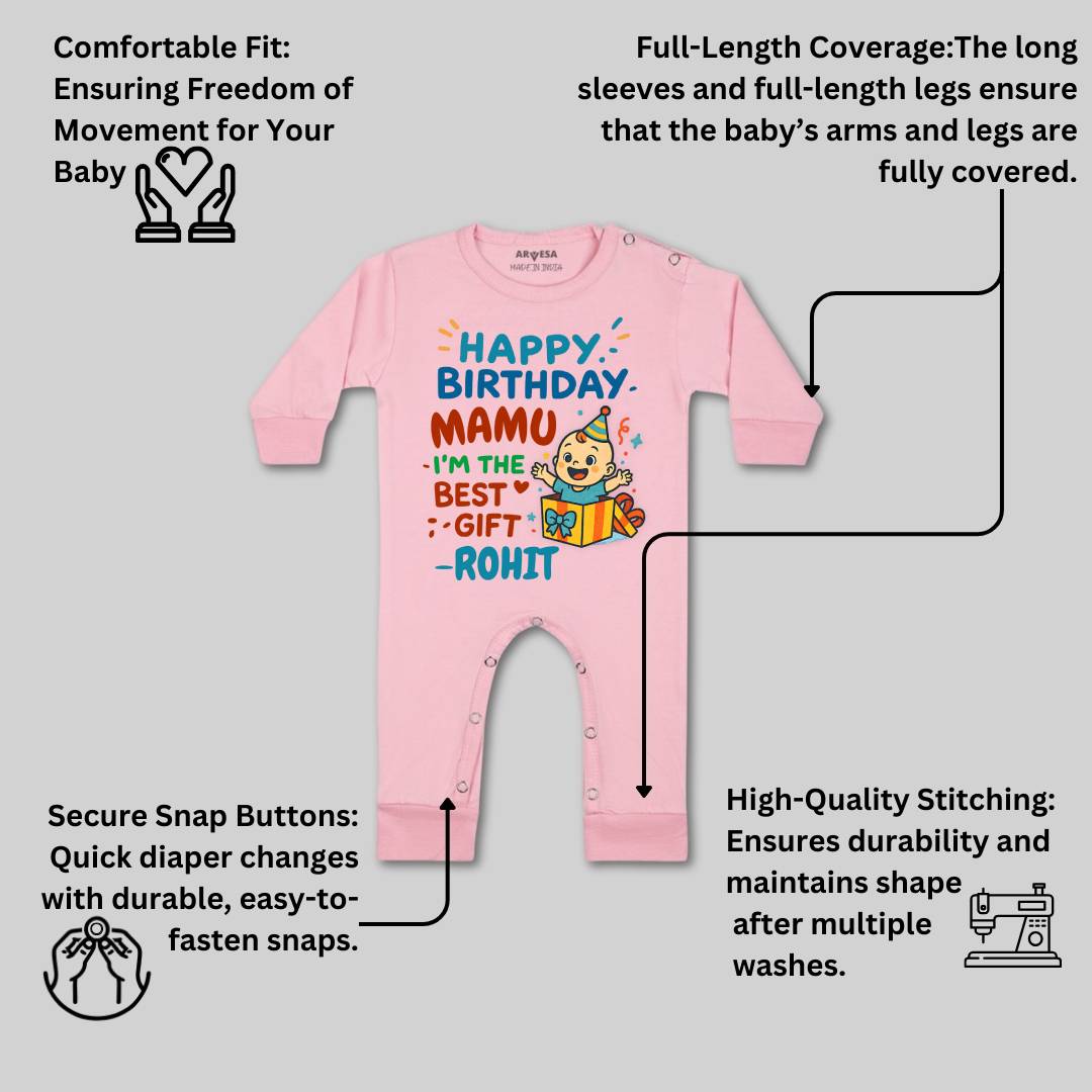 Arvesa Happy Birthday Mamu Baby Boy & Girl Dress