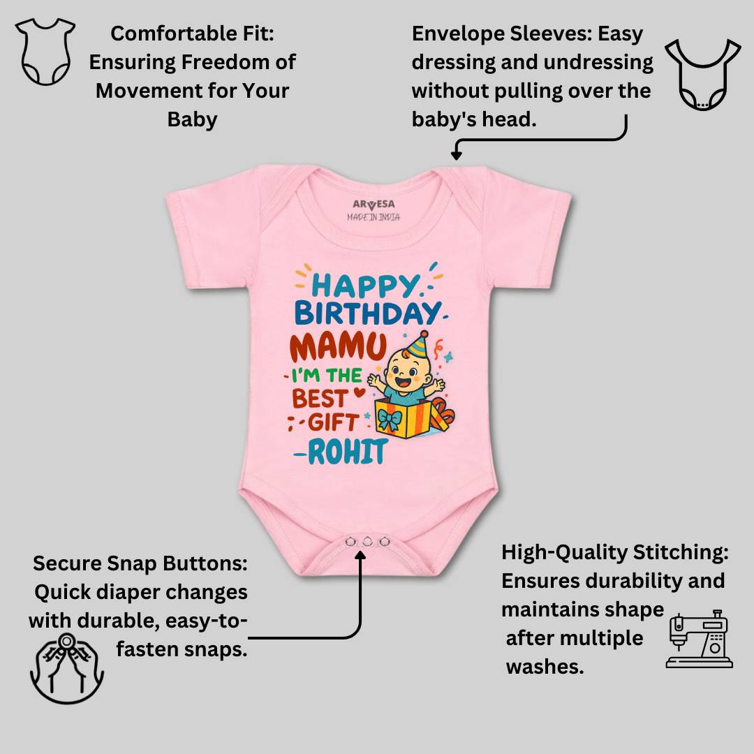 Arvesa Happy Birthday Mamu Baby Boy & Girl Dress