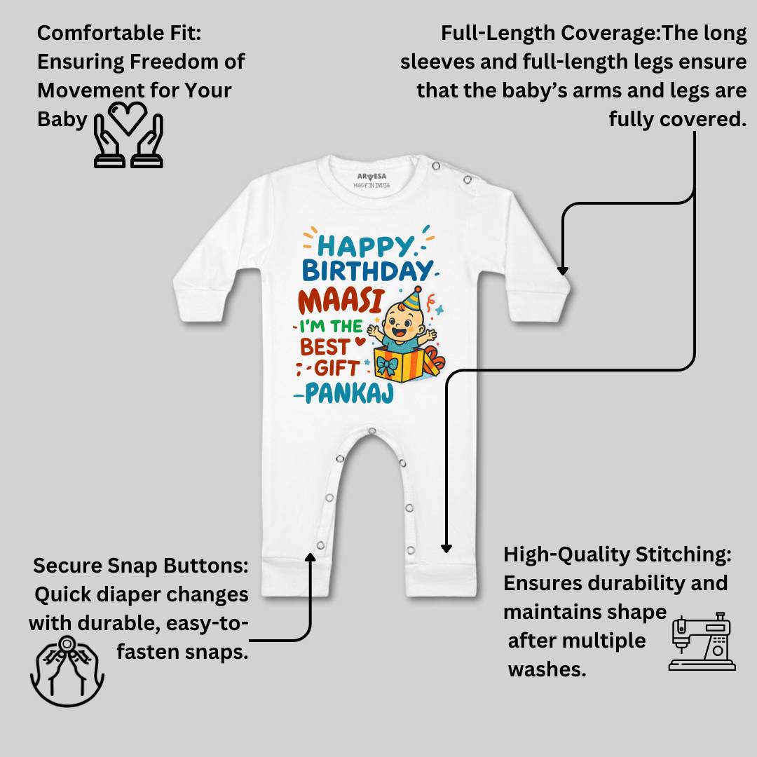 Arvesa Happy Birthday Maasi Baby Boy & Girl Dress