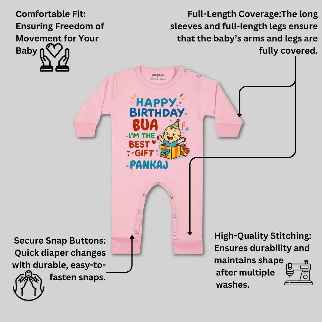 Arvesa Happy Birthday Bua Baby Boy & Girl Dress