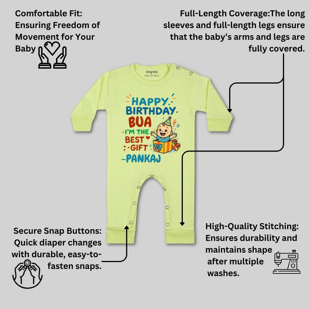 Arvesa Happy Birthday Bua Baby Boy & Girl Dress