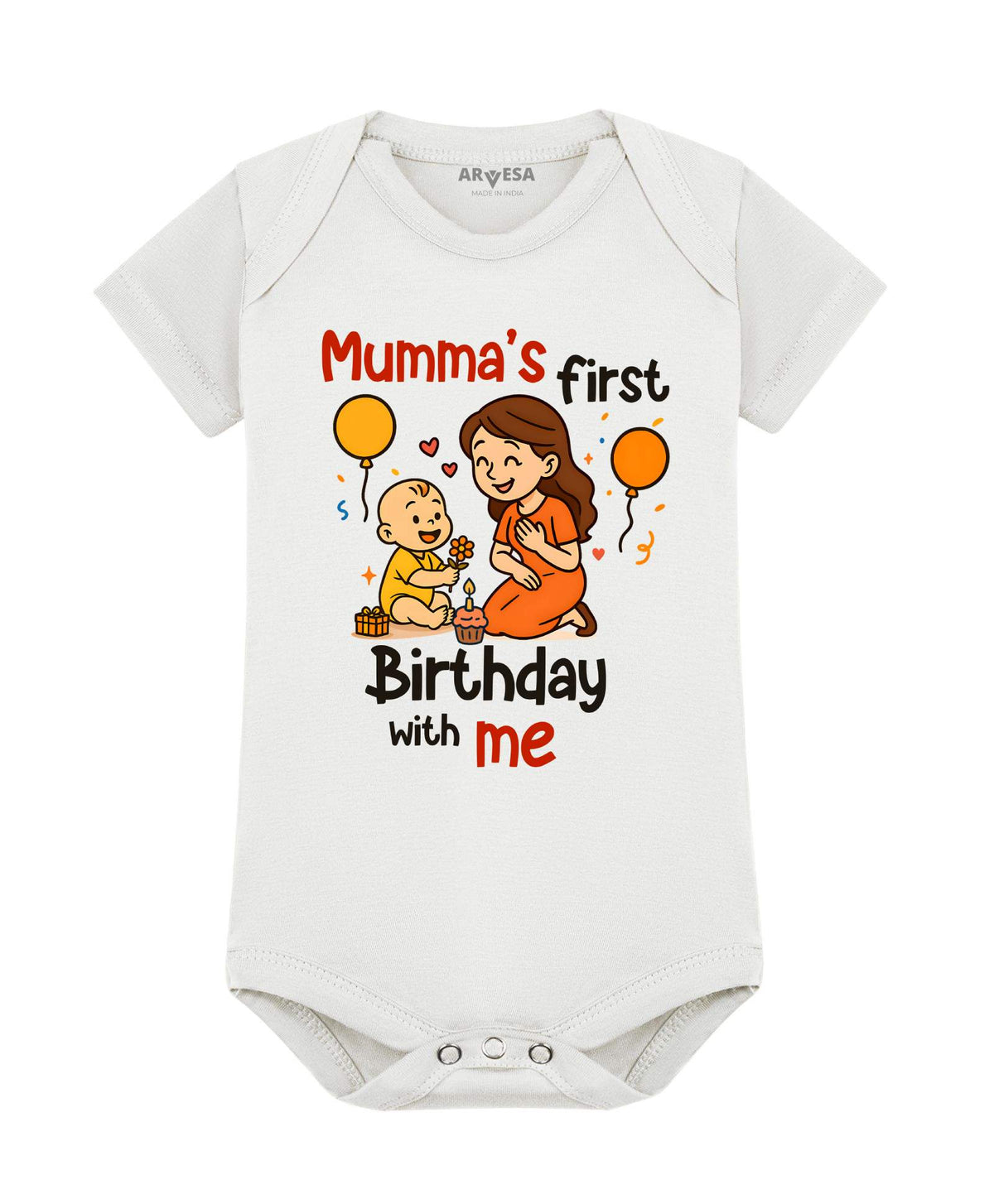 ARVESA Mumma First Birthday With Me Mom Birthday - Romper
