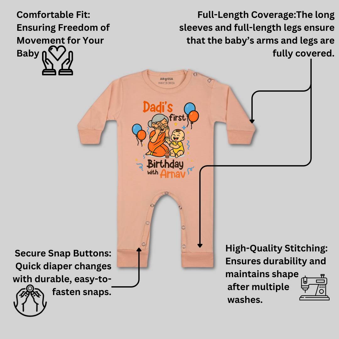 Arvesa Dadi First Birthday With Me Baby Boy & Girl Dress