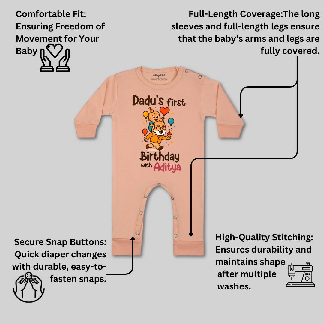 Arvesa Dadu First Birthday With Me Baby Boy & Girl Dress
