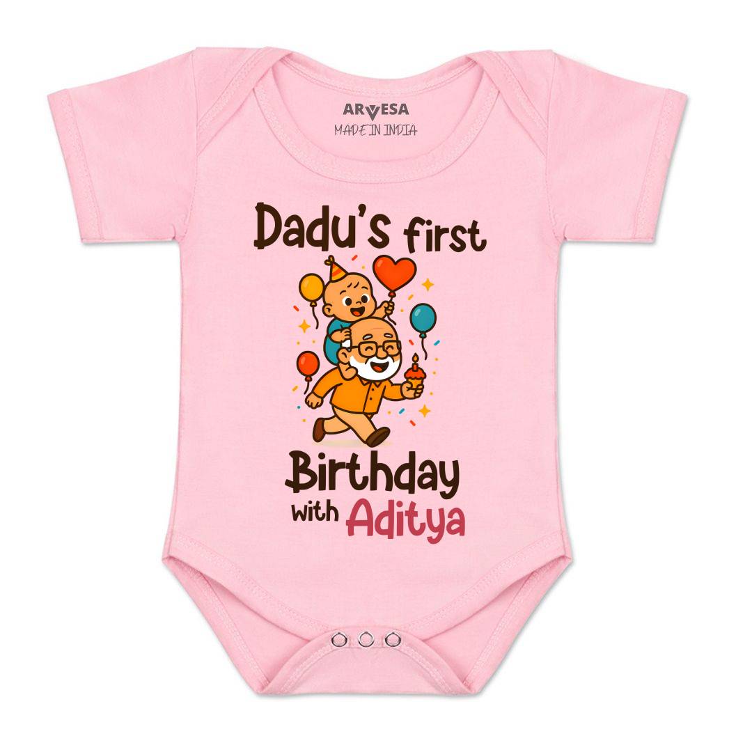 Arvesa Dadu First Birthday With Me Baby Boy & Girl Dress