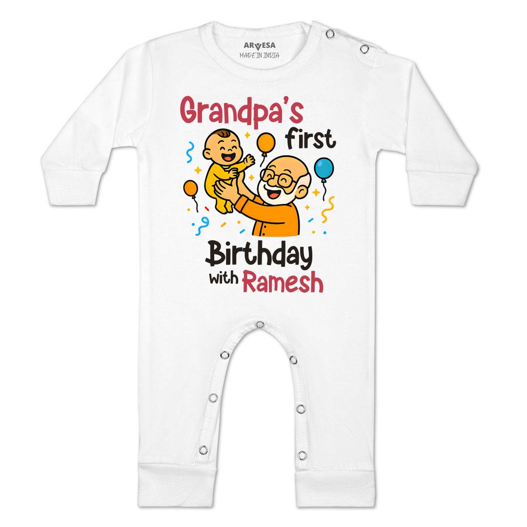 Arvesa Grandpa First Birthday With Me Baby Boy & Girl Dress