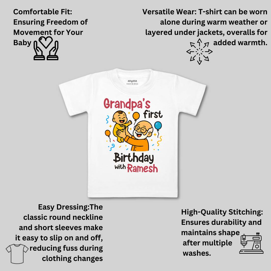 Arvesa Grandpa First Birthday With Me Baby Boy & Girl Dress