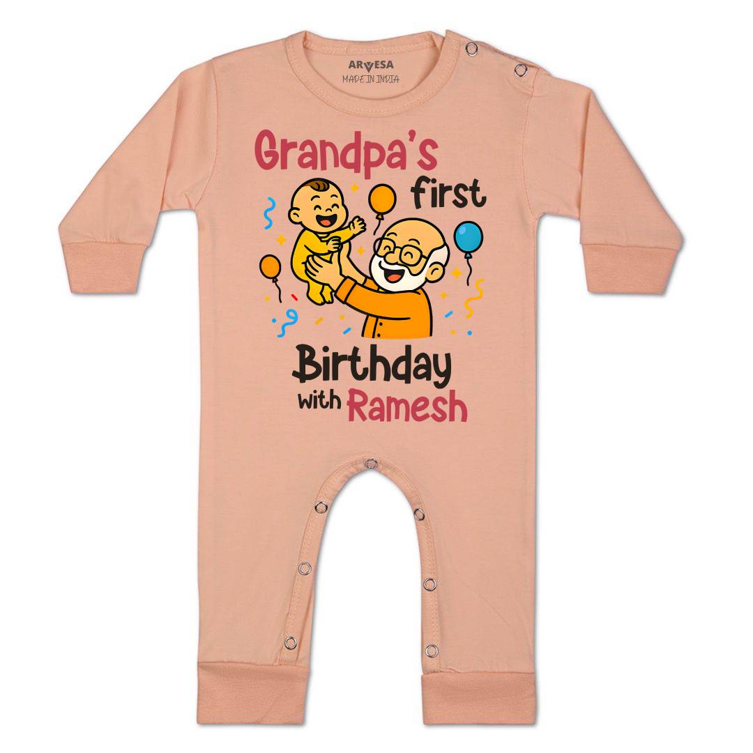 Arvesa Grandpa First Birthday With Me Baby Boy & Girl Dress