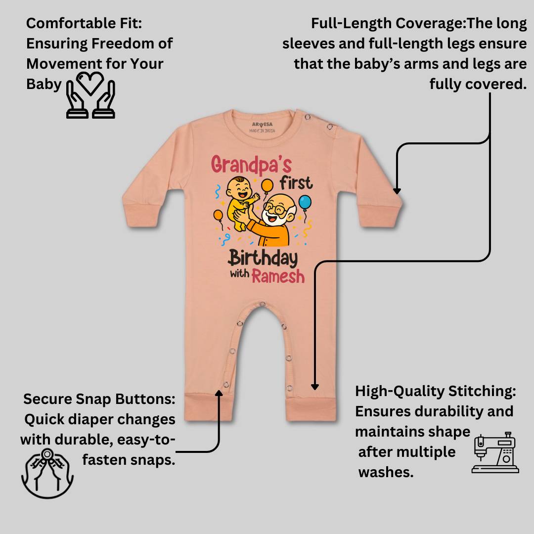 Arvesa Grandpa First Birthday With Me Baby Boy & Girl Dress