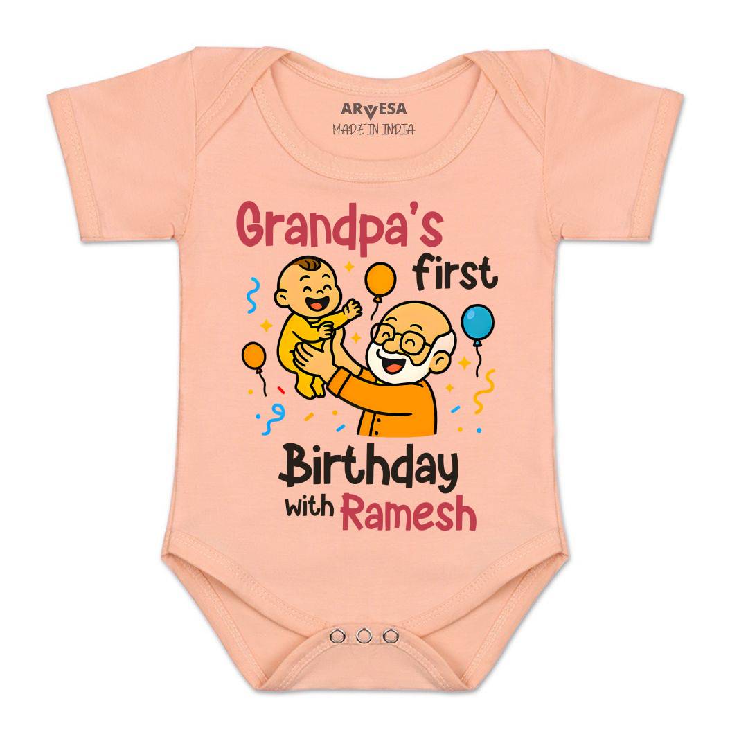 Arvesa Grandpa First Birthday With Me Baby Boy & Girl Dress