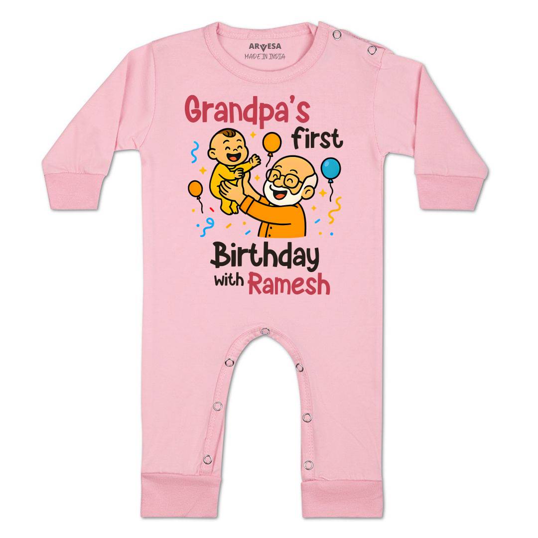 Arvesa Grandpa First Birthday With Me Baby Boy & Girl Dress