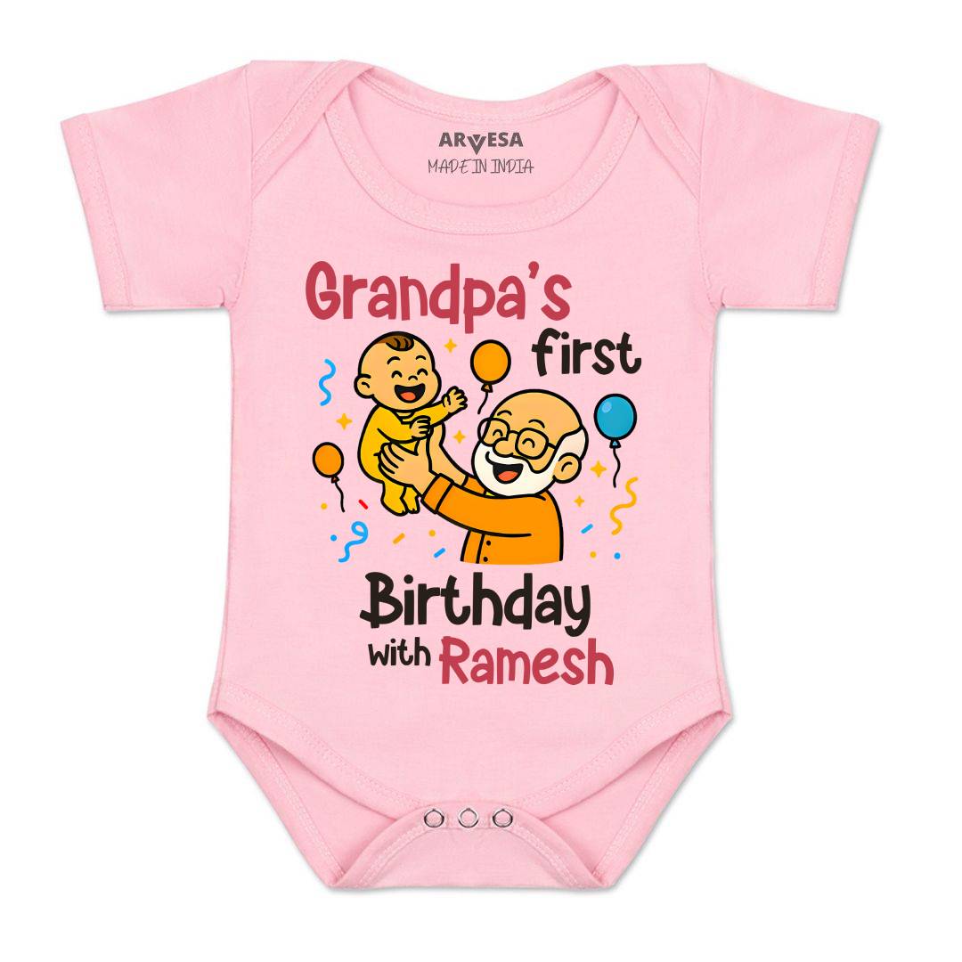 Arvesa Grandpa First Birthday With Me Baby Boy & Girl Dress
