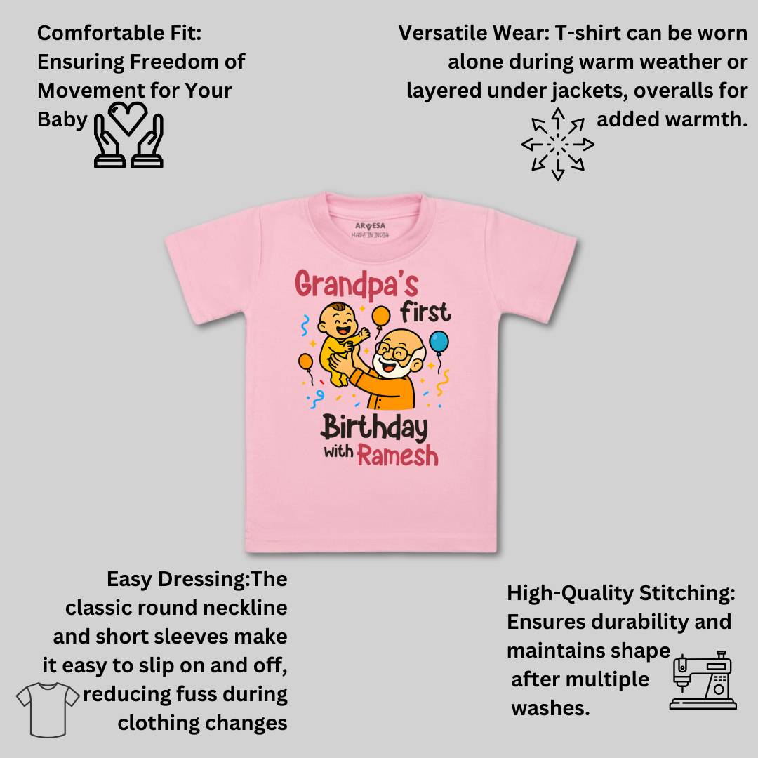 Arvesa Grandpa First Birthday With Me Baby Boy & Girl Dress