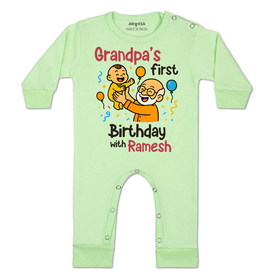 Arvesa Grandpa First Birthday With Me Baby Boy & Girl Dress
