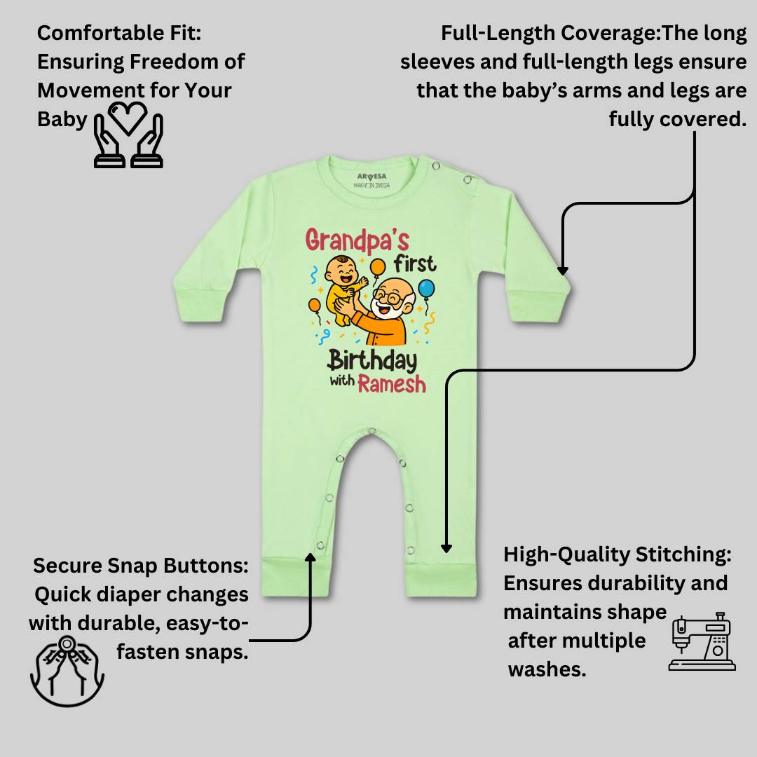 Arvesa Grandpa First Birthday With Me Baby Boy & Girl Dress