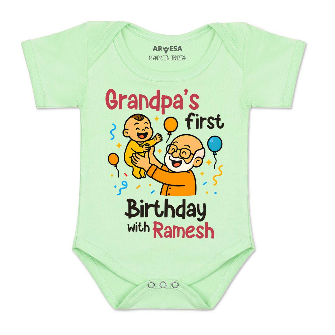 Arvesa Grandpa First Birthday With Me Baby Boy & Girl Dress