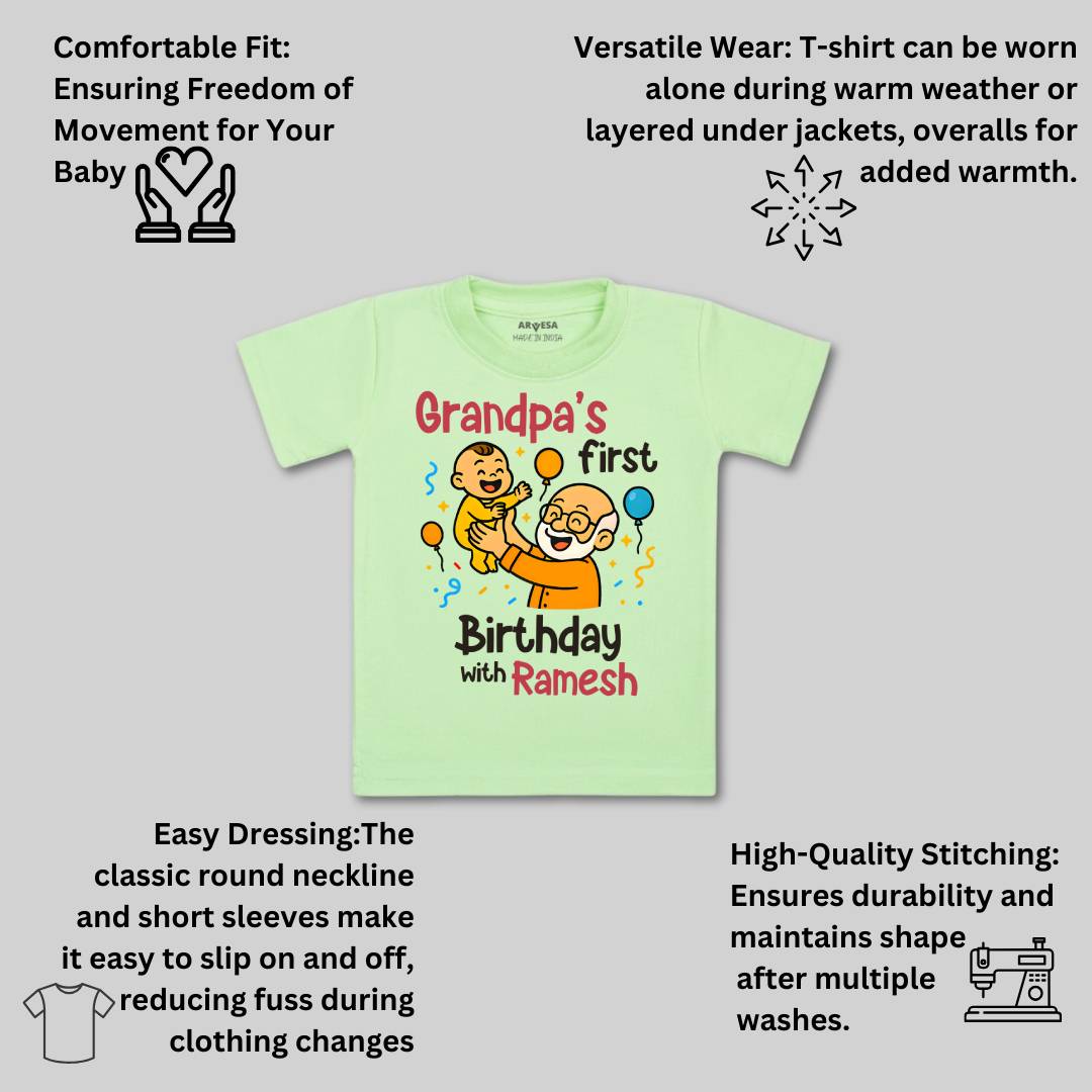 Arvesa Grandpa First Birthday With Me Baby Boy & Girl Dress