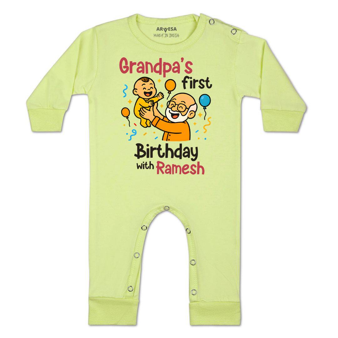 Arvesa Grandpa First Birthday With Me Baby Boy & Girl Dress