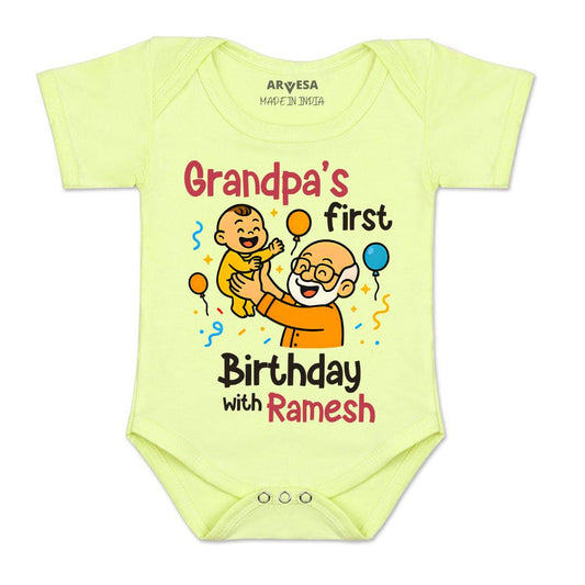 Arvesa Grandpa First Birthday With Me Baby Boy & Girl Dress