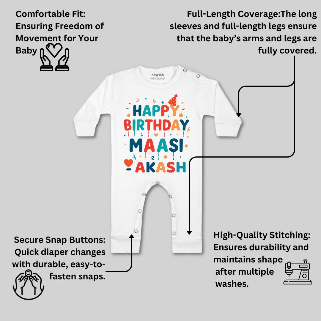Arvesa Happy Birthday Maasi Baby Boy & Girl Dress