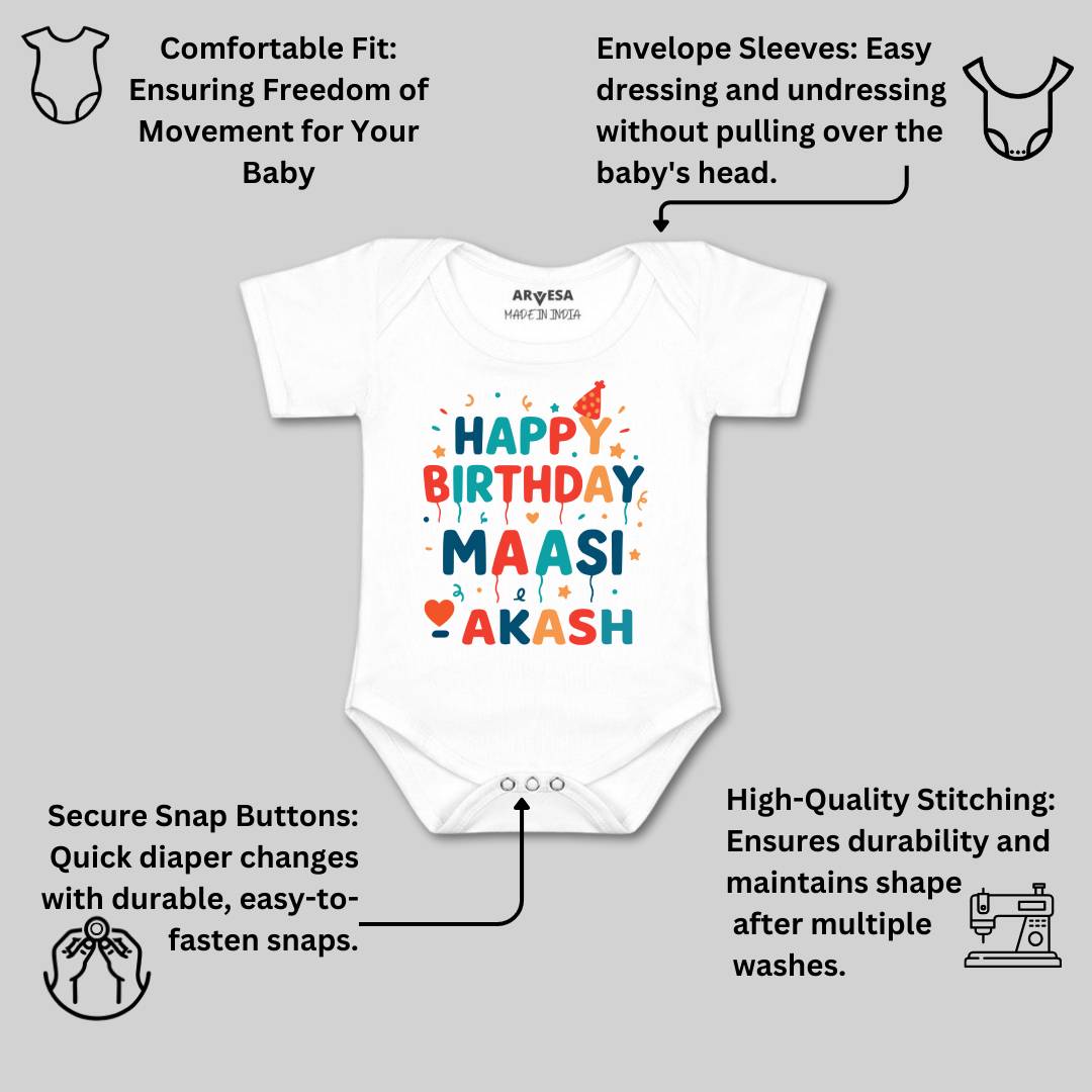 Arvesa Happy Birthday Maasi Baby Boy & Girl Dress