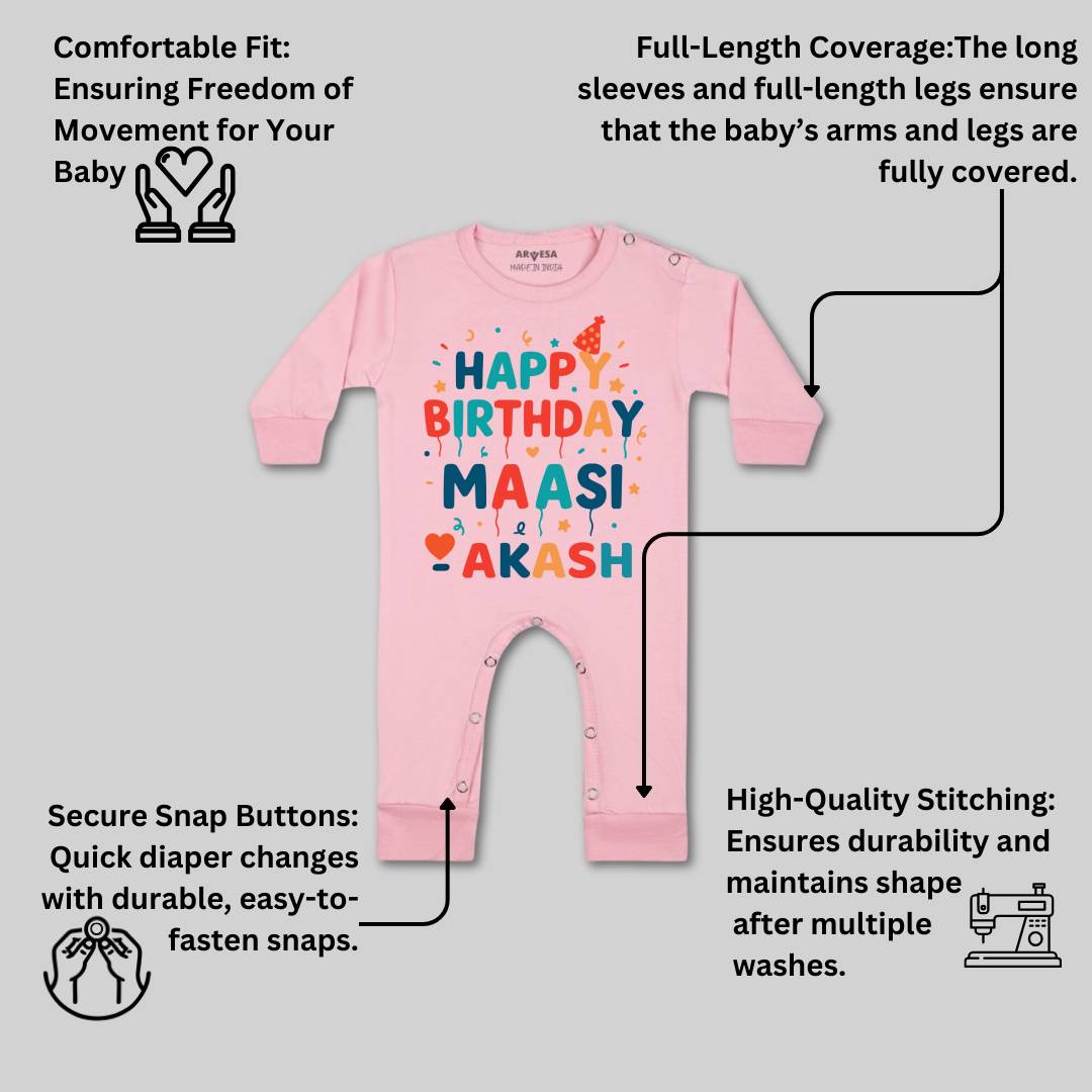 Arvesa Happy Birthday Maasi Baby Boy & Girl Dress