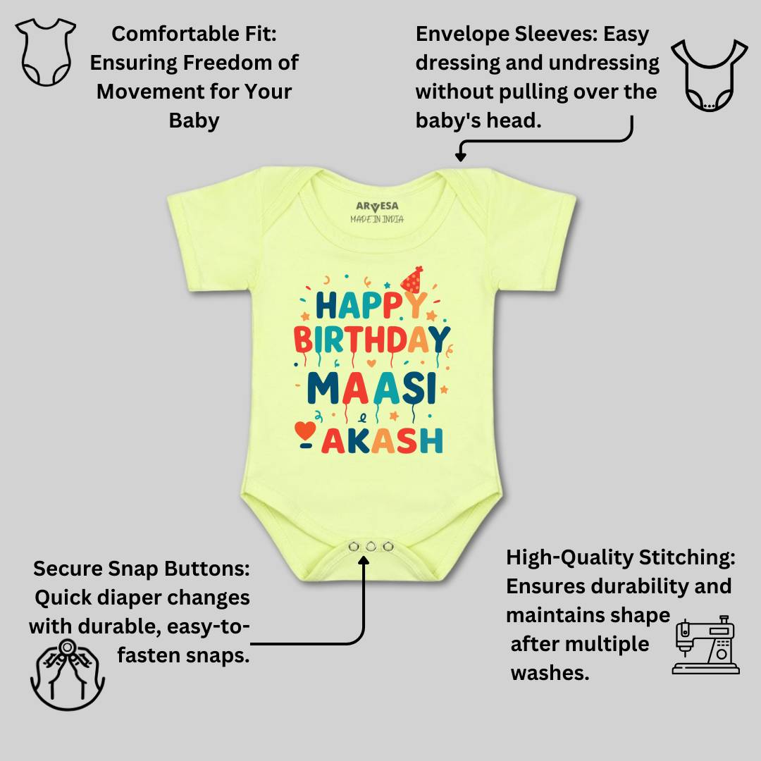 Arvesa Happy Birthday Maasi Baby Boy & Girl Dress