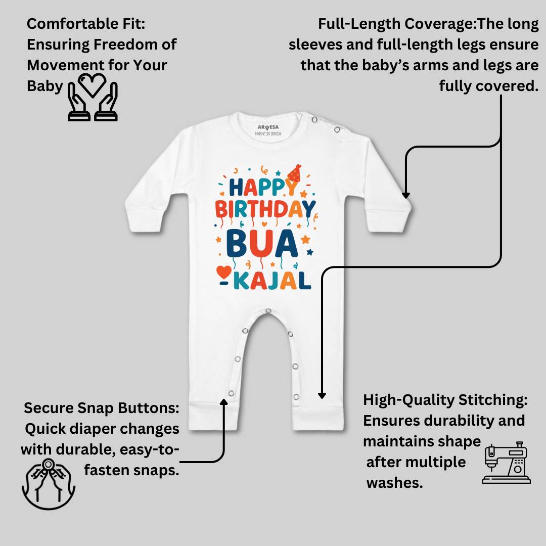 Arvesa Happy Birthday Bua Baby Boy & Girl Dress