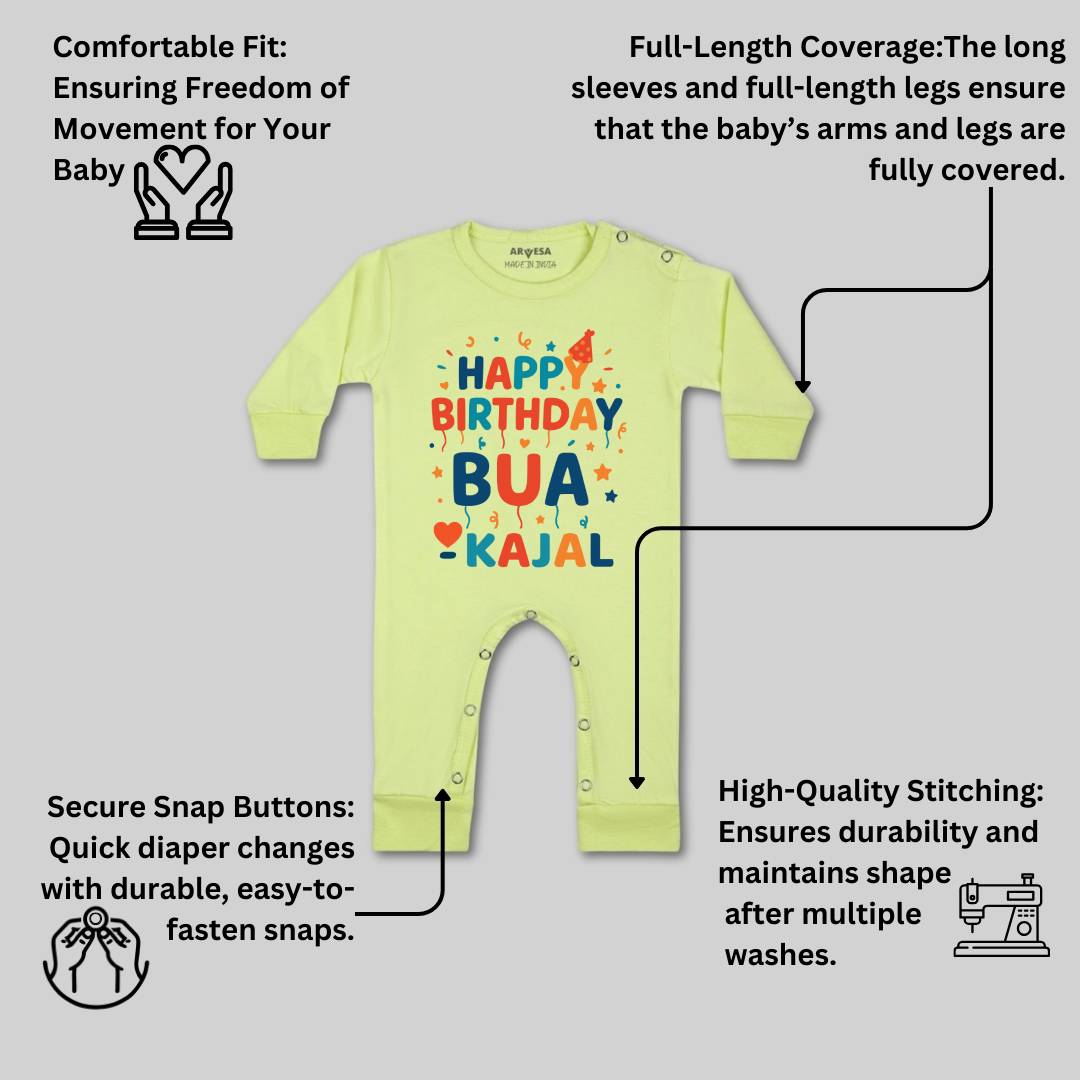 Arvesa Happy Birthday Bua Baby Boy & Girl Dress