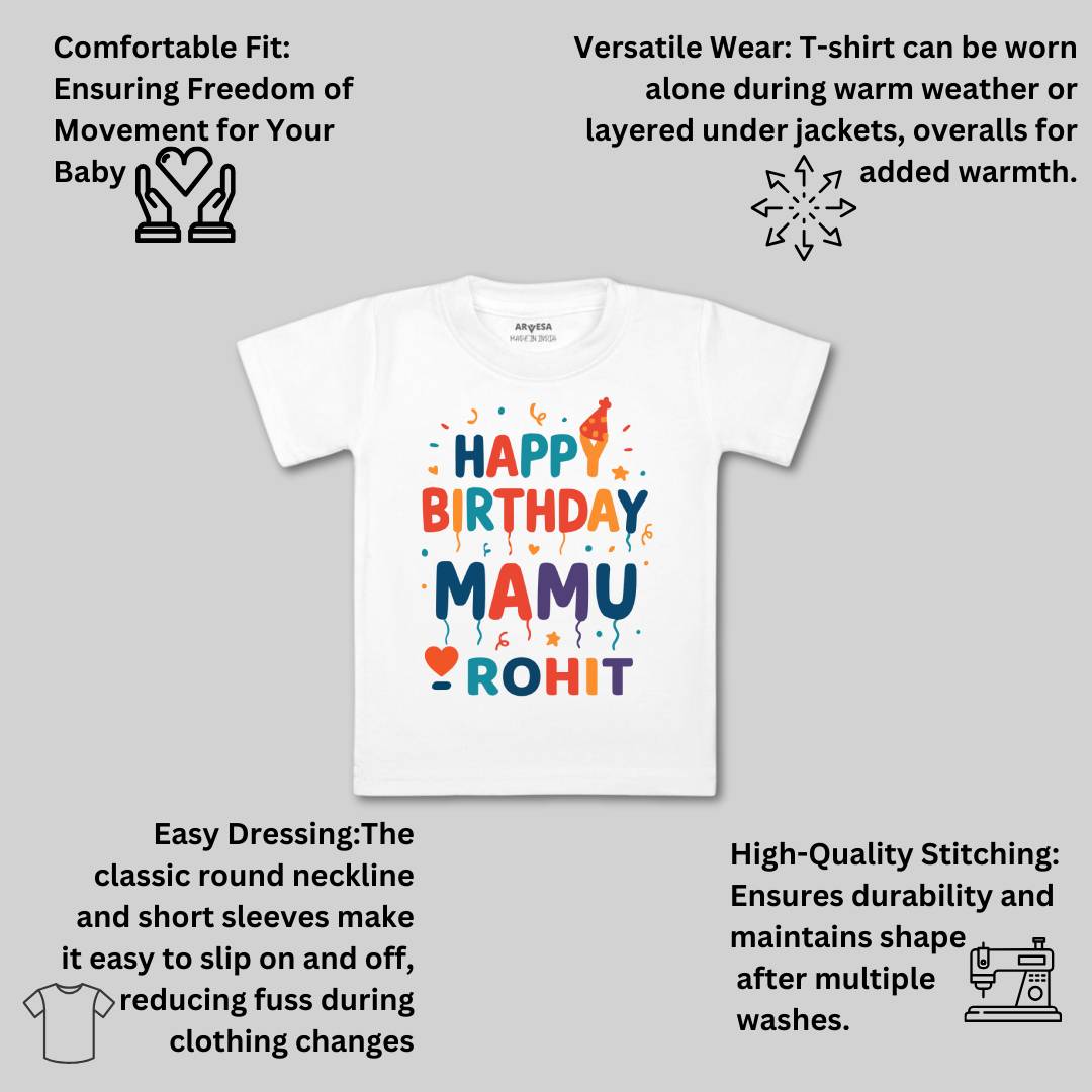Arvesa Happy Birthday Mamu Baby Boy & Girl Dress