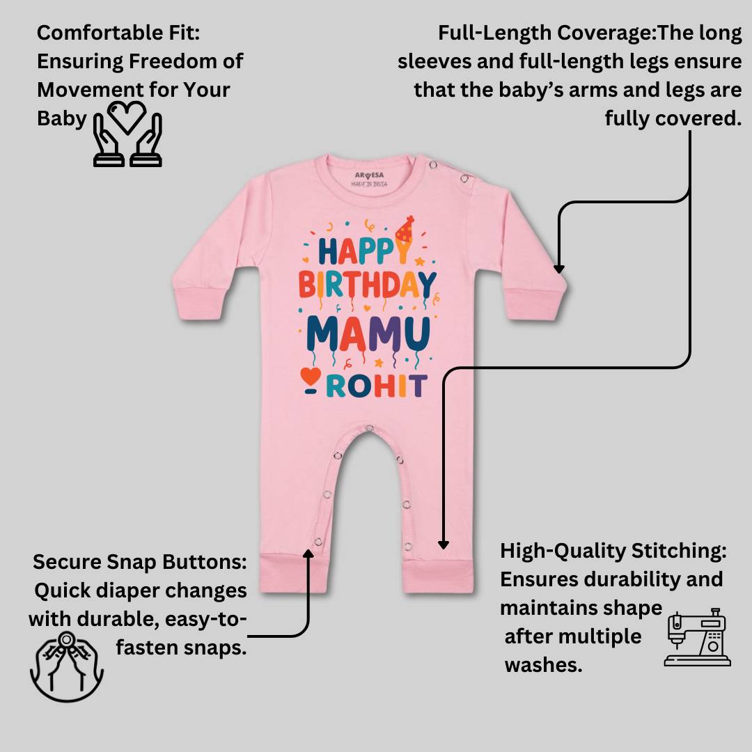 Arvesa Happy Birthday Mamu Baby Boy & Girl Dress