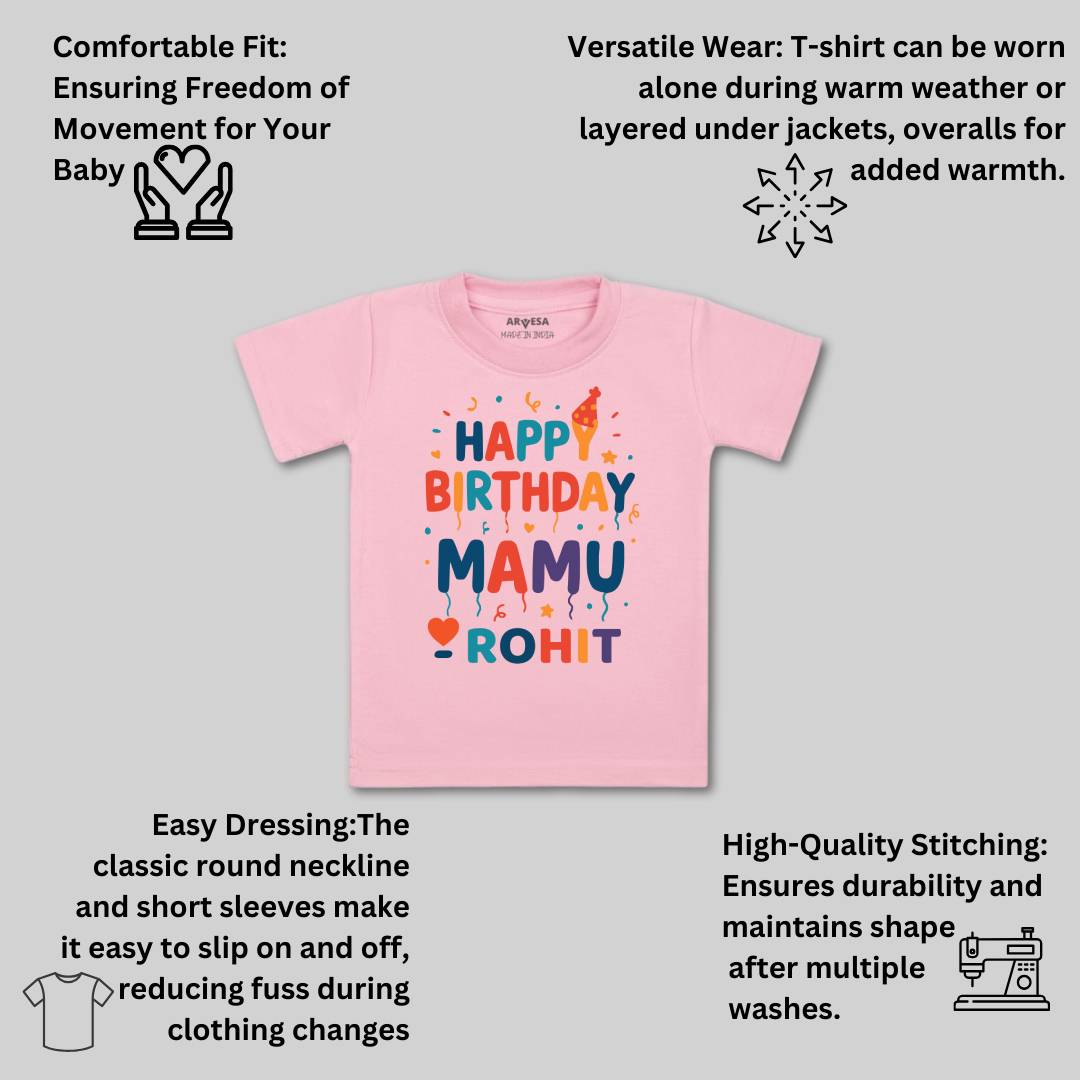 Arvesa Happy Birthday Mamu Baby Boy & Girl Dress
