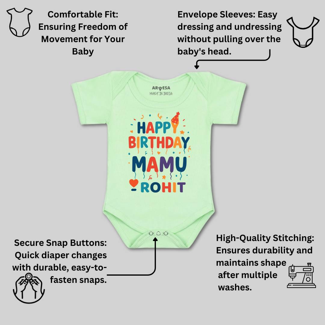 Arvesa Happy Birthday Mamu Baby Boy & Girl Dress