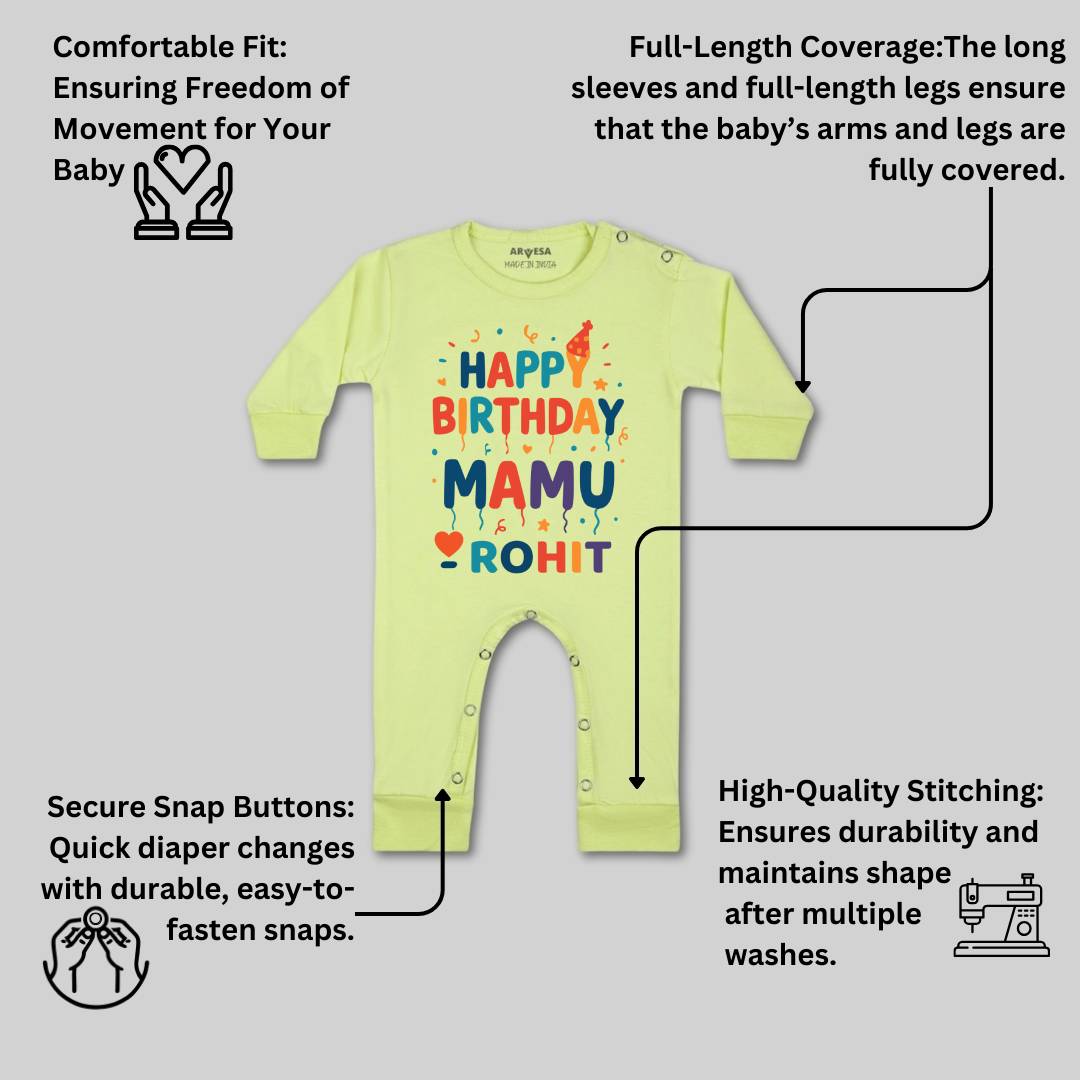 Arvesa Happy Birthday Mamu Baby Boy & Girl Dress